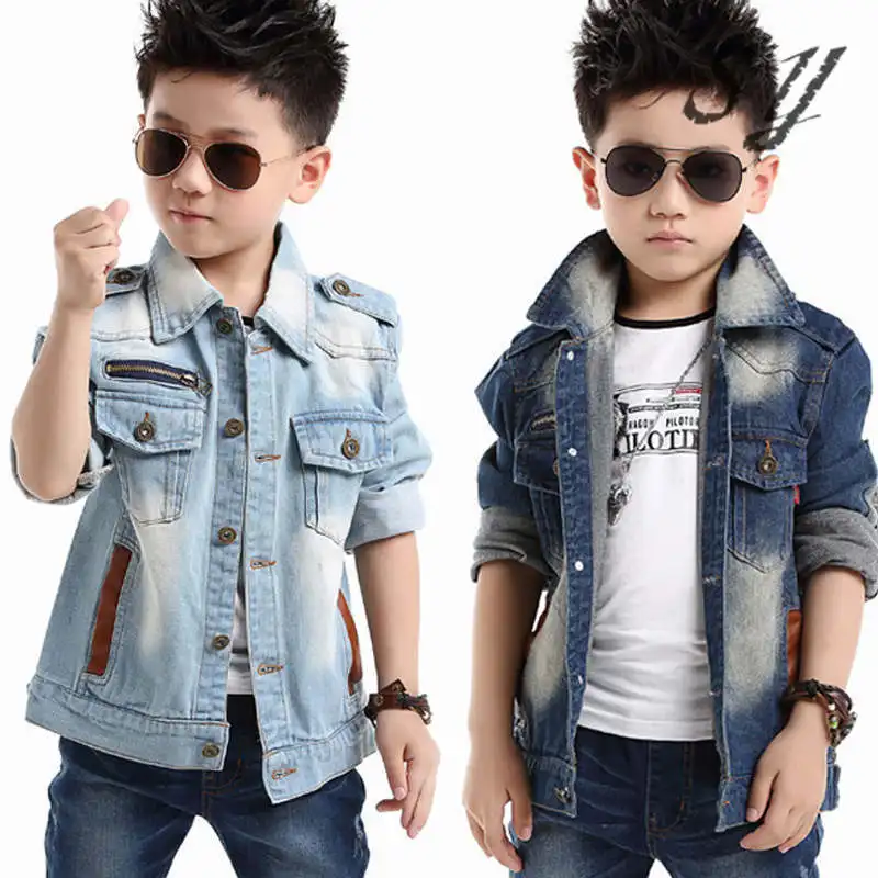 brand denim jaket children spring autumn kid boy jeans